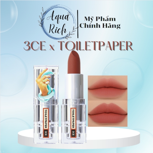 [3CE X TOILETPAPER] Son Thỏi 3CE SOFT MATTE LIPSTICK Sensual Breeze - Azure Pink - Cold Space [BẢN GIỚI HẠN]