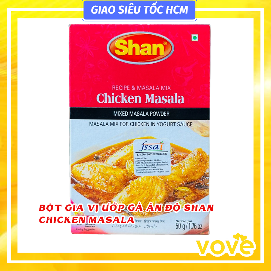 Bột gia vị ướp gà Ân Độ SHAN Chicken Masala 50gr