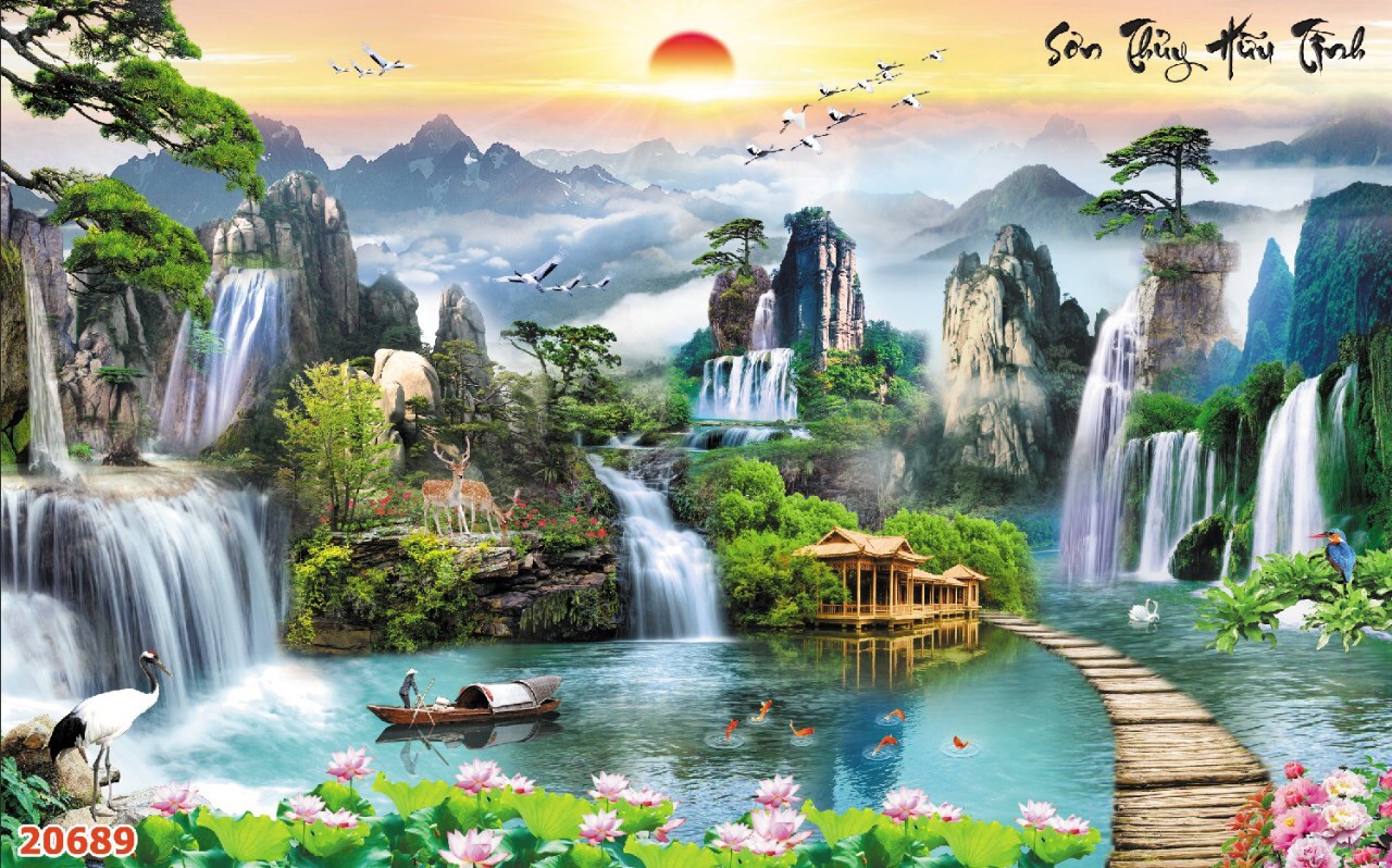 Tranh 3D Sơn Thuỷ Hữu Tình
