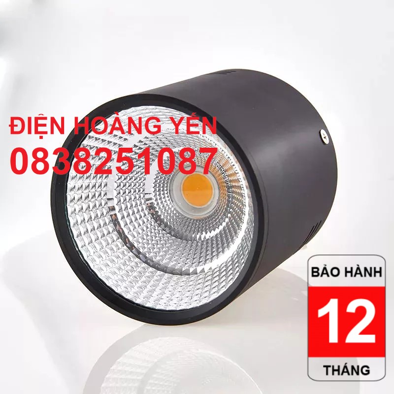 Đèn ống bơ ốp trần nổi 12w vàng, đèn lon nổi 3 màu