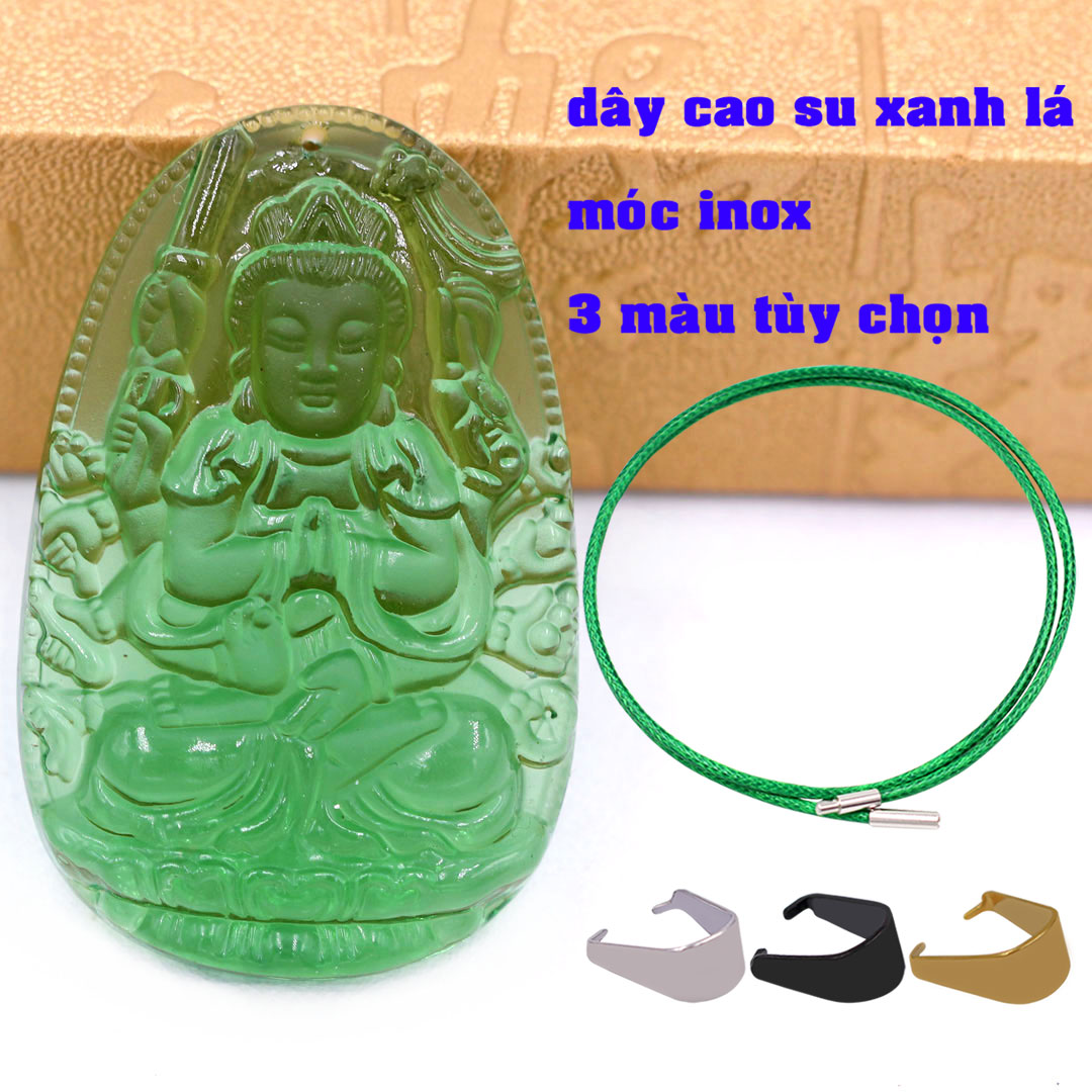 Buddha pendant Angel craft favor label crystal green leaves attached strap-Guardian old rat-size suitable for male and female
