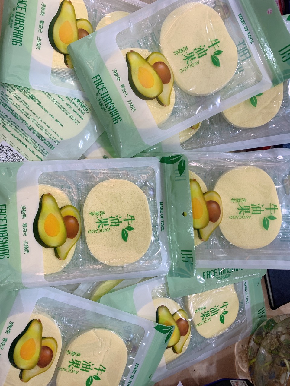 [HCM]BÔNG RỬA MẶT BỘT BIỂN FACE WASHING ( BƠ)