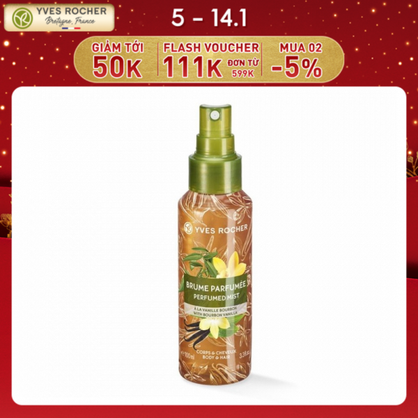 [Date: 06/2022]Xịt Thơm Toàn Thân Yves Rocher Sensuality Body & Hair Mist Vanilla Bourbon 100ml
