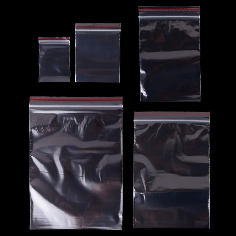 100gr túi zip viền chỉ đỏ, đựng bột, hạt, thực phẩm
