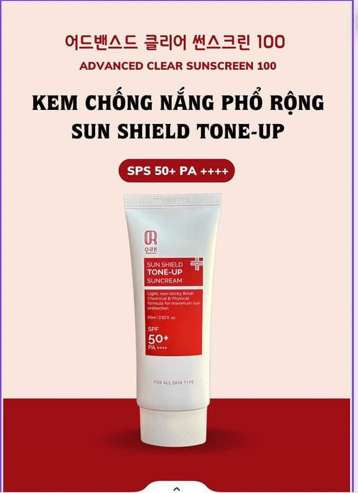 Kem chống nắng sun shield tone up suncream - 60ml
