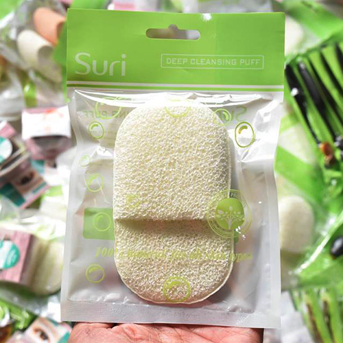 Bông bọt biển rửa mặt tẩy tế bào chết suri