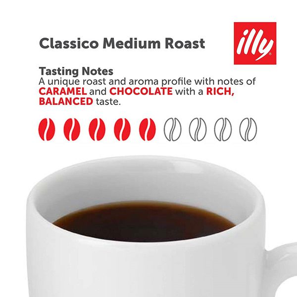 Cà Phê Hạt Đã Rang Illy Coffee Medium Roasted Classico Coffee - Nguyên Hạt - 250GR