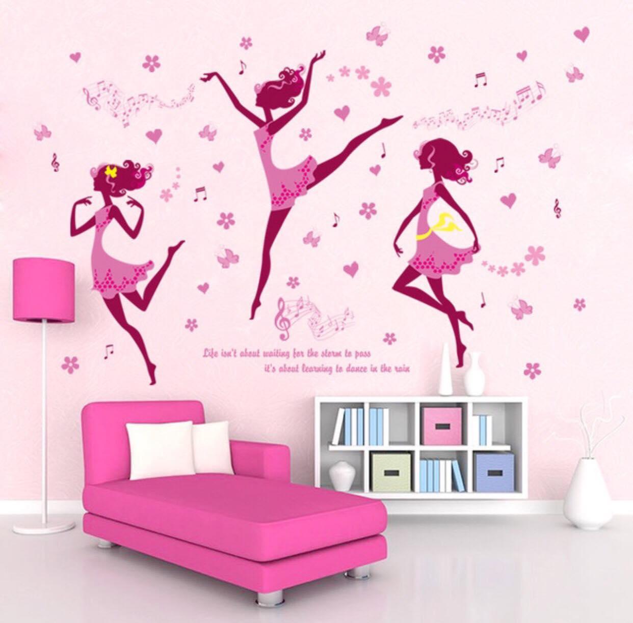 decal dán tường cô gái múa