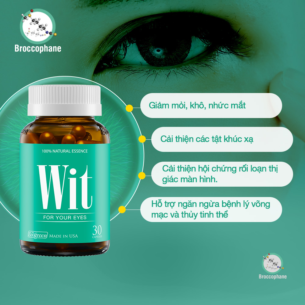WIT bổ mắt với Broccophane - Hàng chính hãng (Hộp 30 viên)