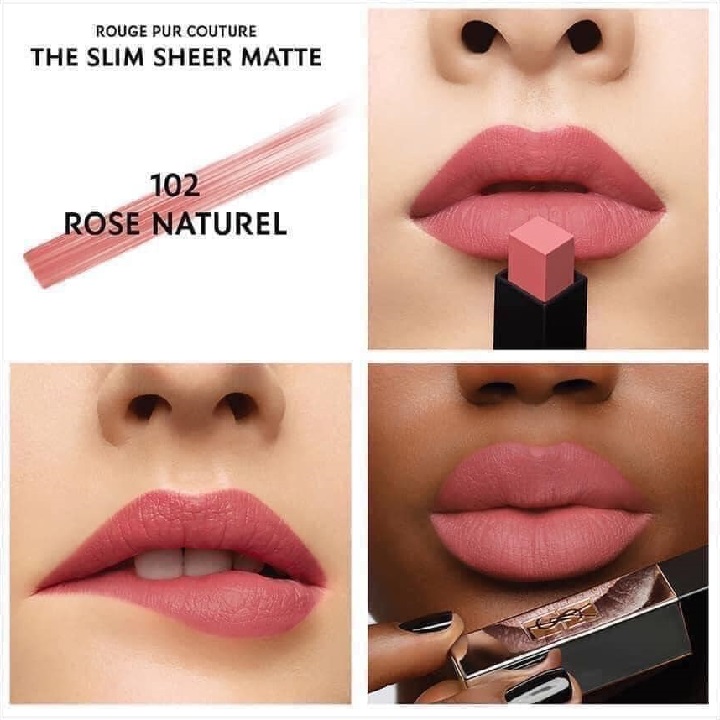 SON YSL Slim 102 Natural Pink Màu Hồng Đất