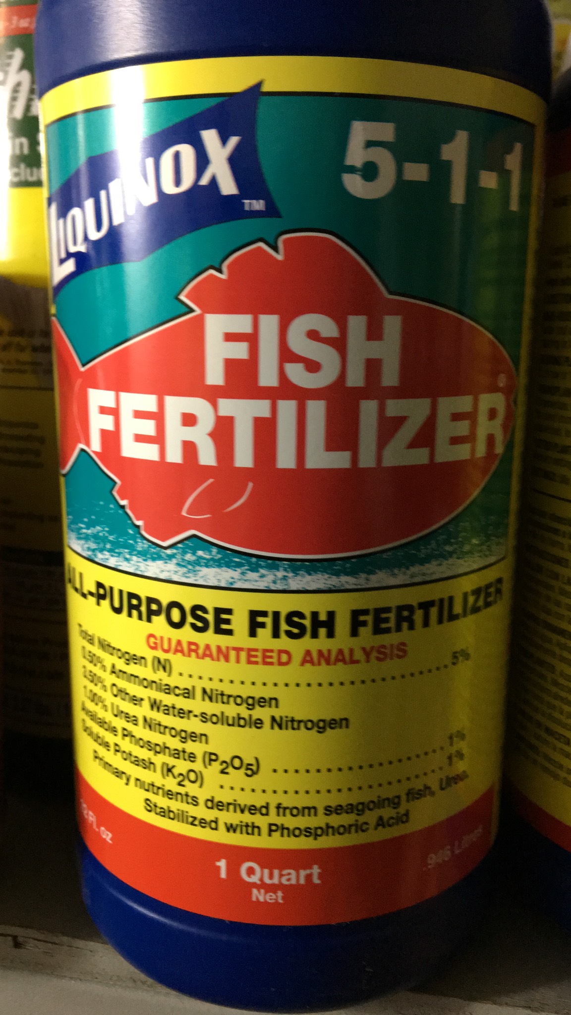 Phân cá Liquinox Fish Fertilizer Nhập khẩu từ Mỹ 5-1-1 lọ 946ml