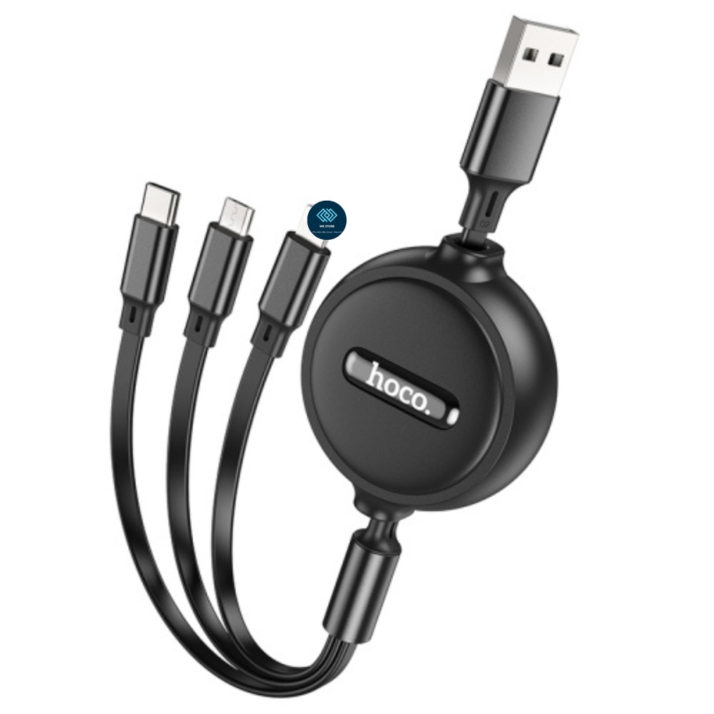 Cáp Sạc HOCO X75 3in1 gồm 3 Cổng: micro usb - Type C - iP - Chính hãng ( BH 1 năm )