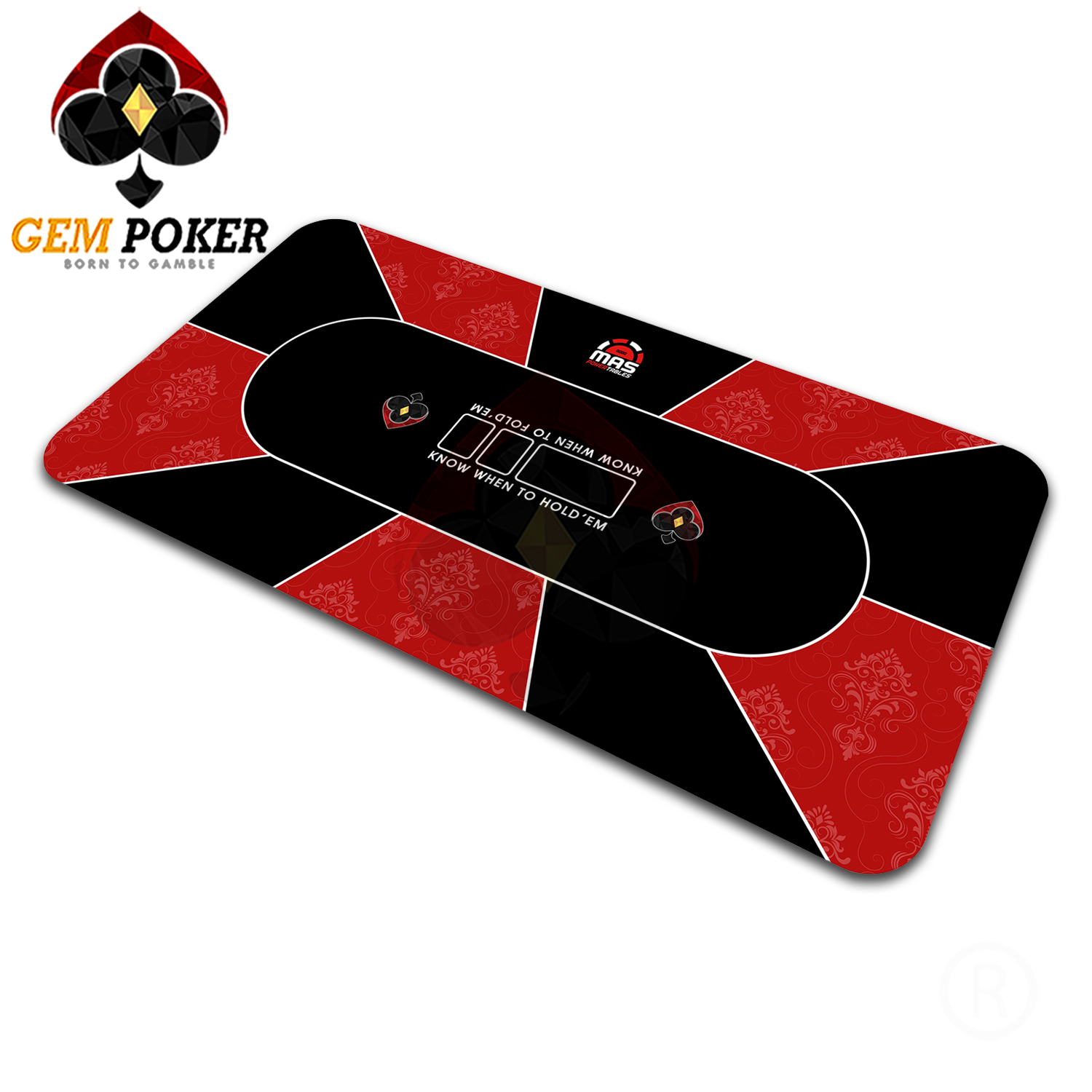 THẢM POKER TEXAS GEM RED 180x90CM CAO CẤP
