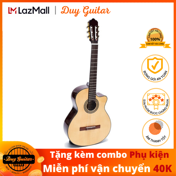 Đàn guitar classic DGCG-150J gỗ Hồng Đào solid, dáng A khuyết cho âm thanh trầm ấm trữ tình, cần đàn thẳng, action thấp êm tay, tặng combo phụ kiện dành cho bạn chơi guitar lâu dài Duy Guitar