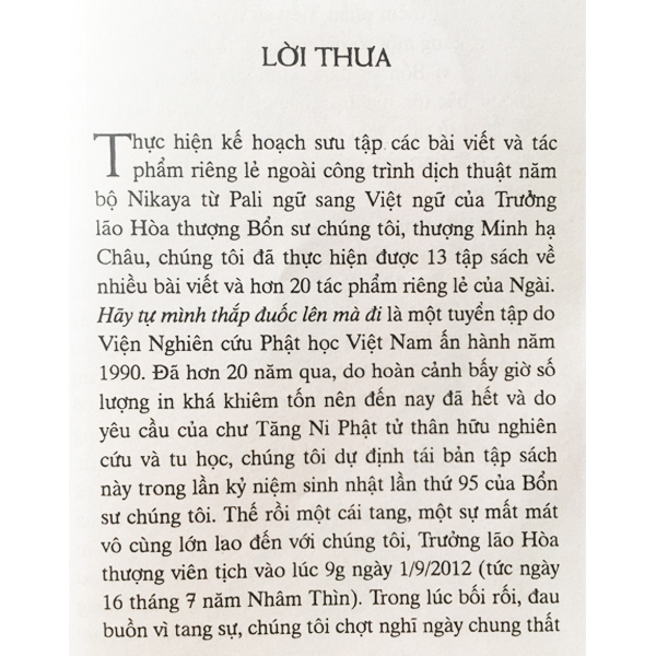 Sách - Hãy Tự Mình Thắp Đuốc Lên Mà Đi