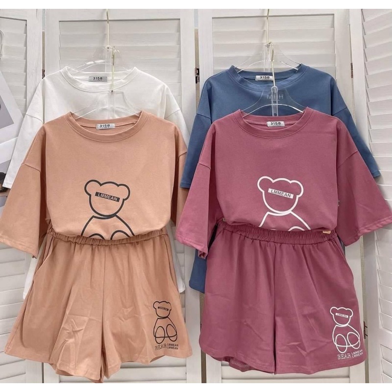 Set bộ đùi gấu chất cotton freesize 38-65kg