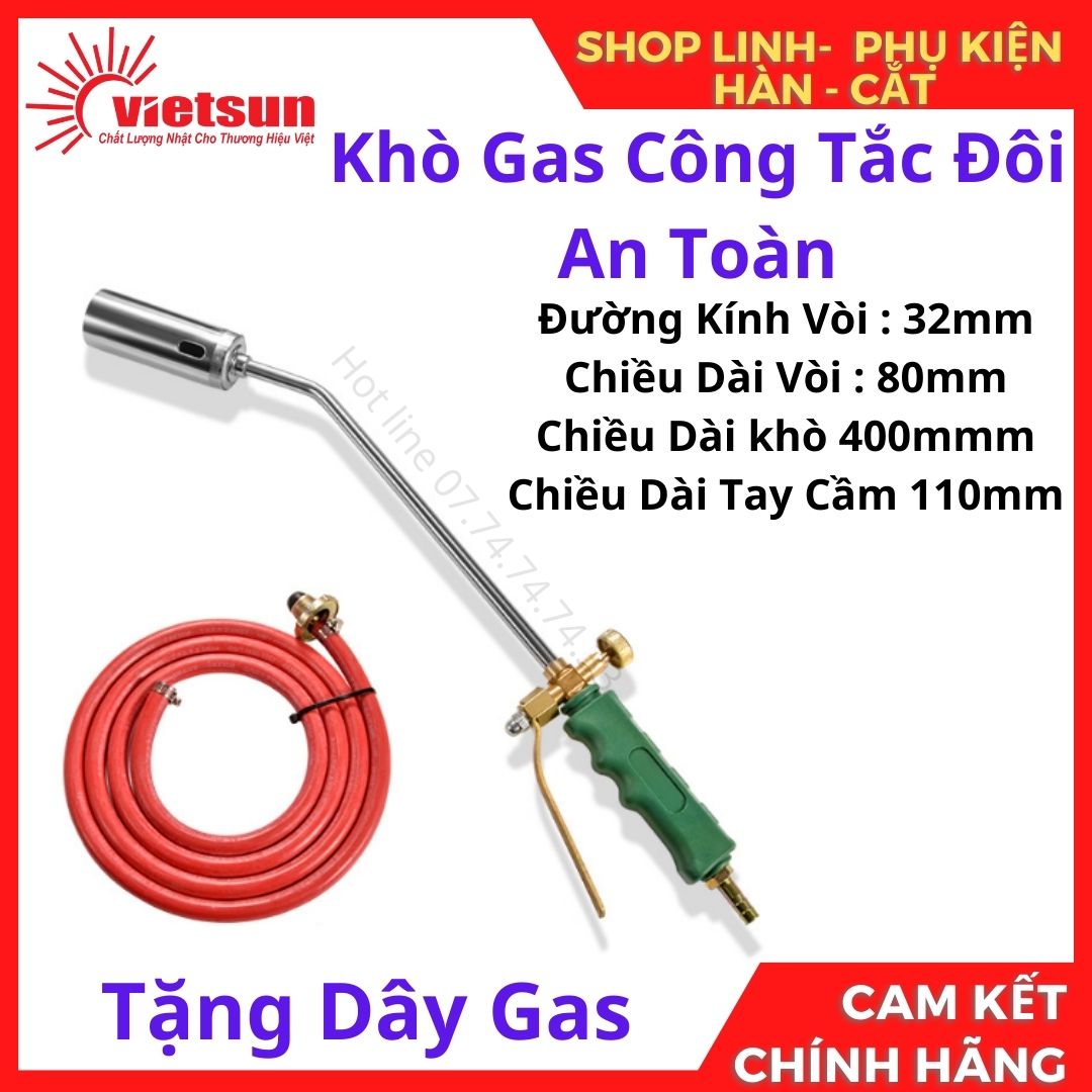 Khò Gas Công Tắc Đôi An Toàn ( chiết Áp + Cò Bóp )