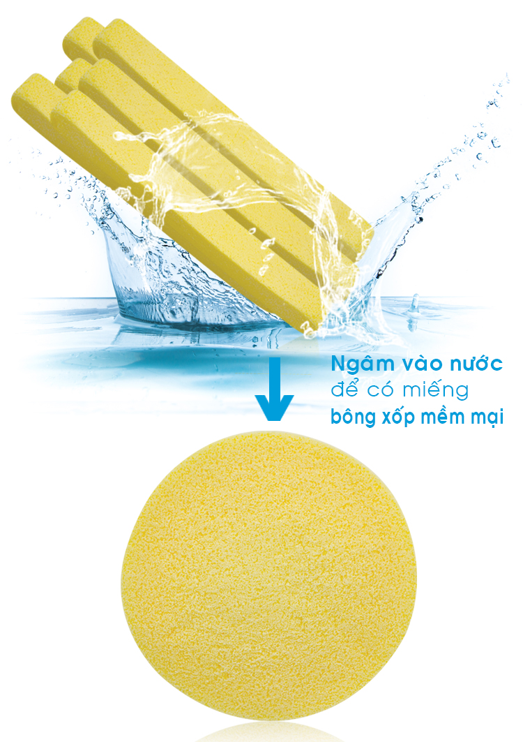 BÔNG RỬA MẶT BỌT BIỂN CAO CẤP MIRA ( 6 MIẾNG )