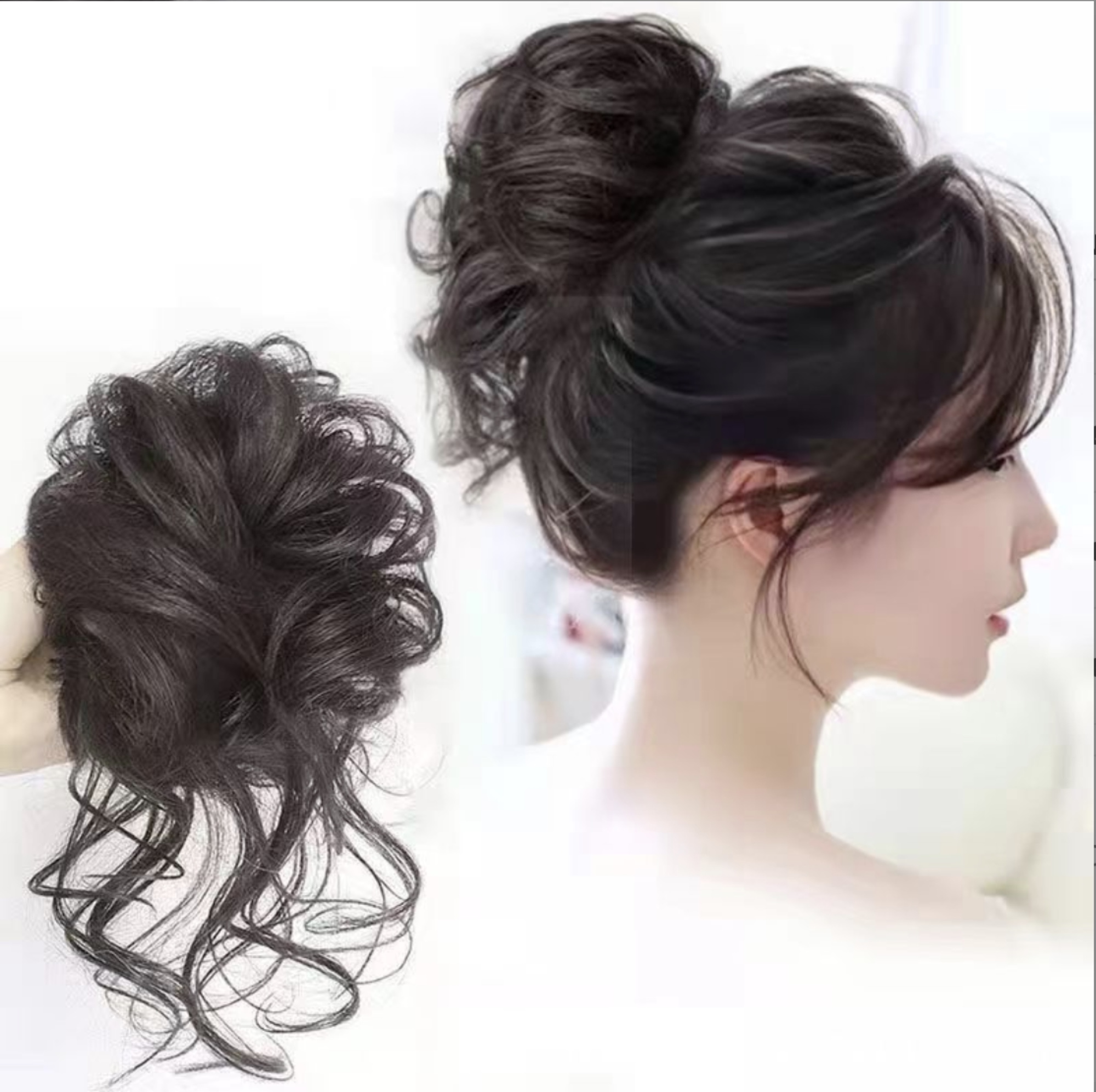 Tóc giả búi tròn cao cấp - TÓC BÚI