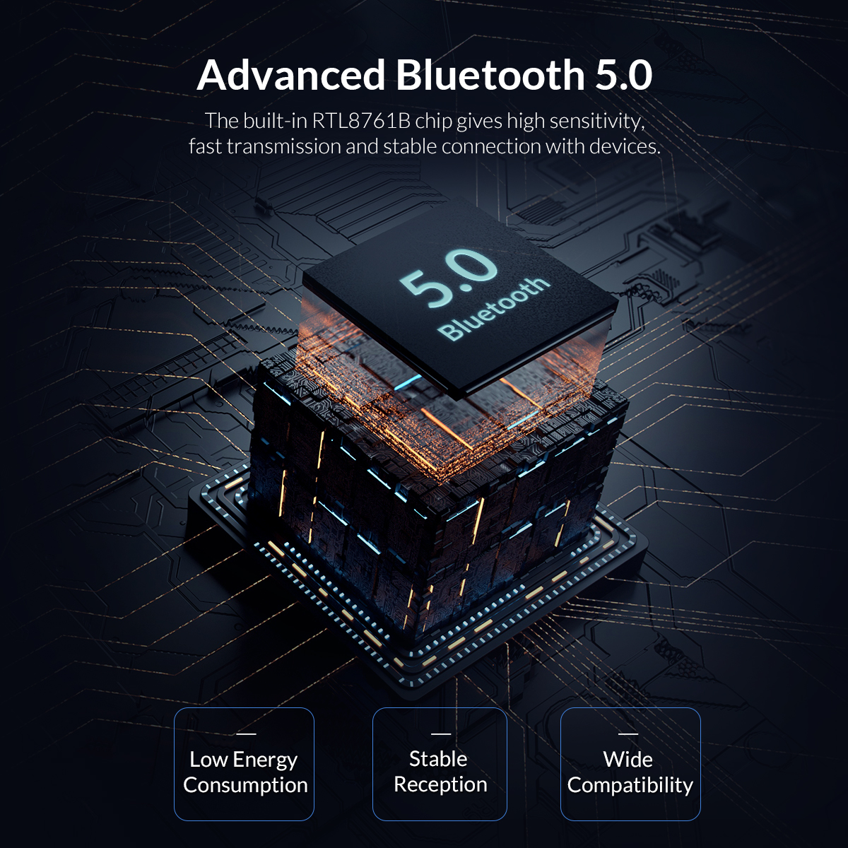 Thiết bị kết nối Bluetooth 5.0 qua USB Orico BTA-608