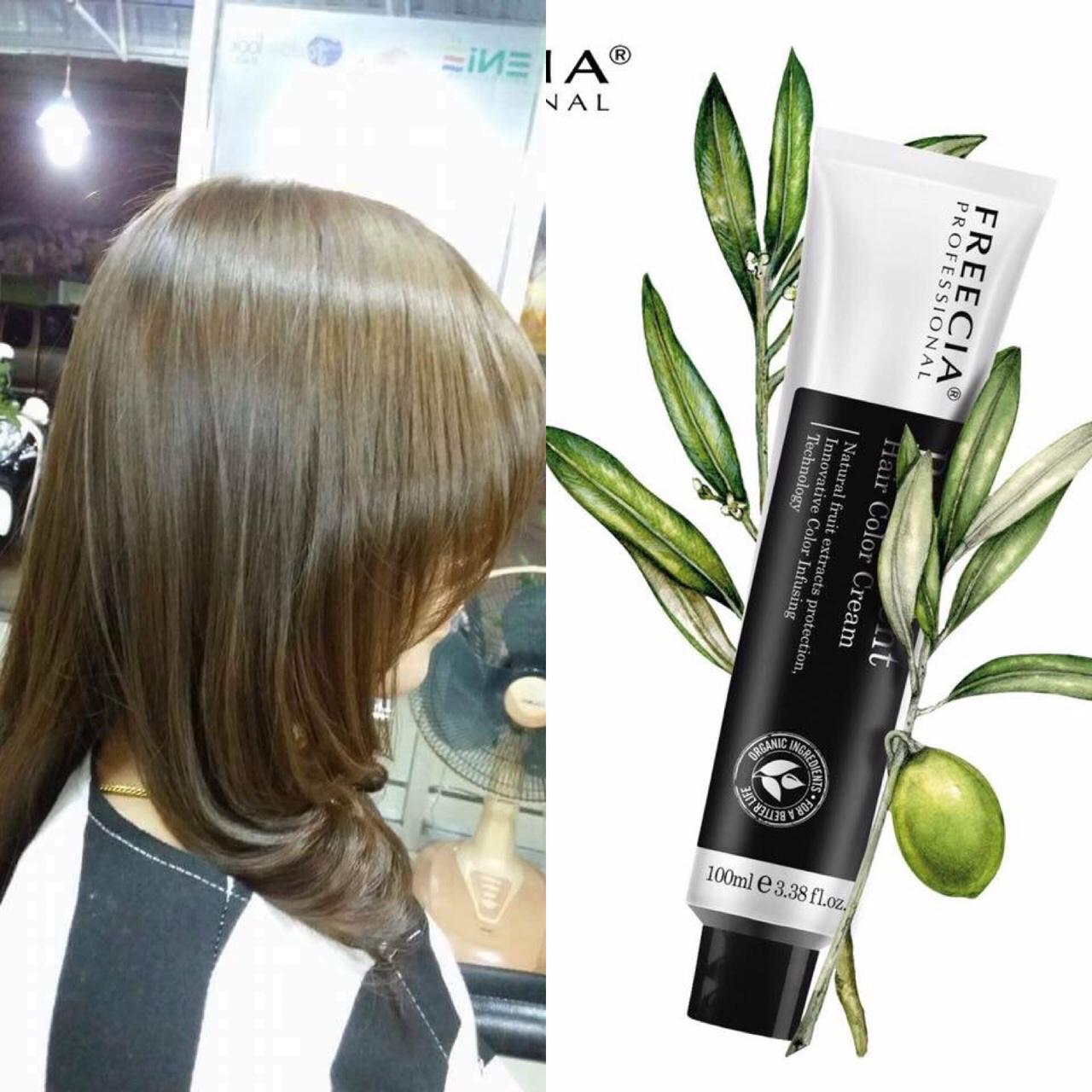 [HCM]Màu nhuộm NÂU RÊU Tông Lạnh Cao Cấp FREECIA 100ML