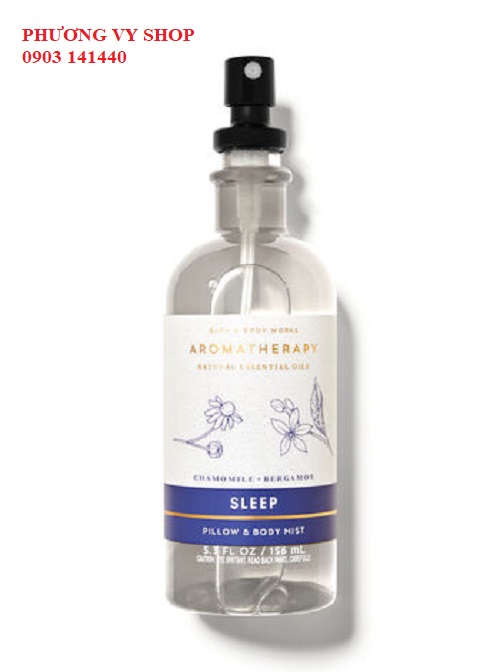 Xịt thơm tinh dầu thư giãn bbw sleep chamomile + bergamot