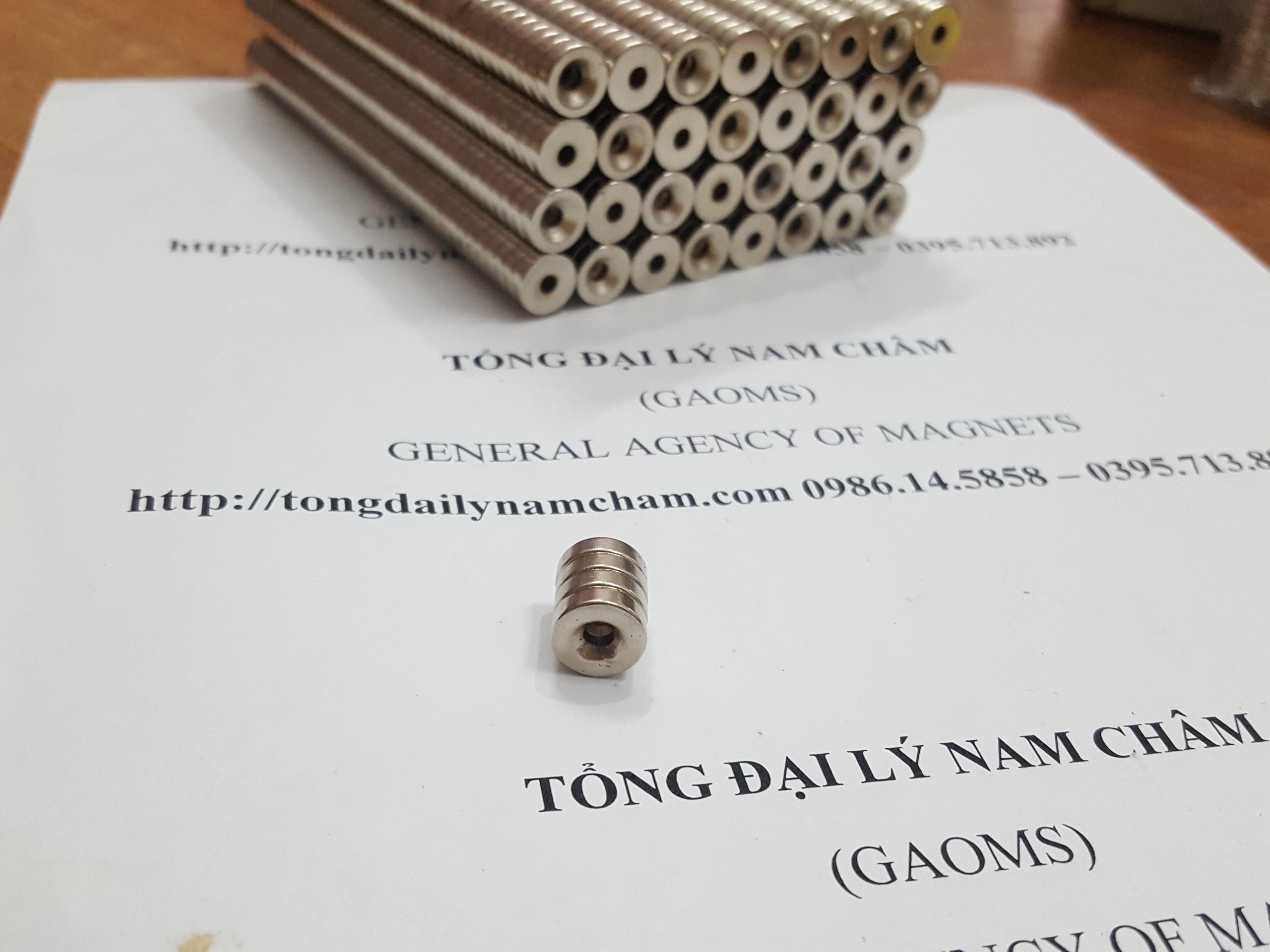 20 viên nam châm câu cá to- 10x3 lỗ 3mm