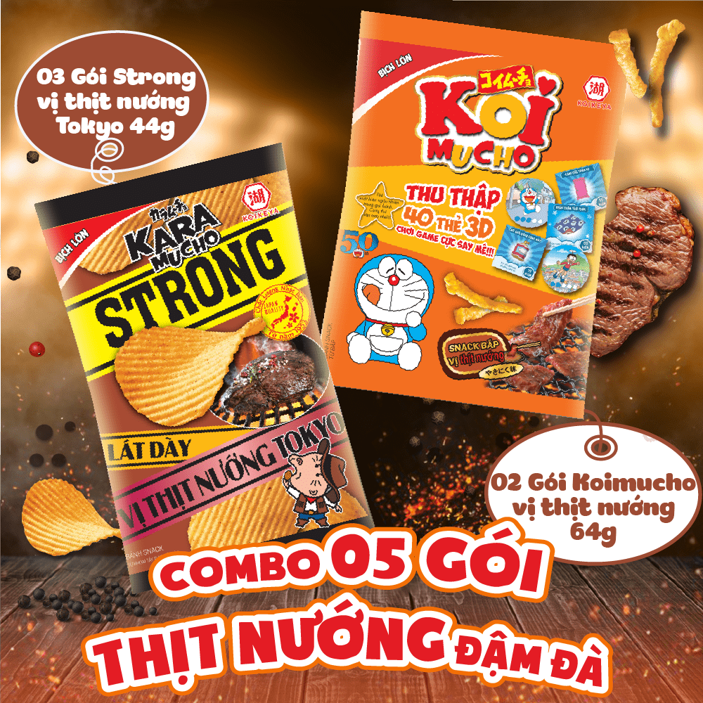Combo 5 gói thịt nướng đậm đà 44g