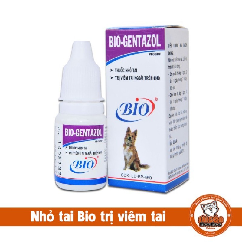 Thuốc nhỏ tai Bio Gentazol trị viêm tai chó mèo