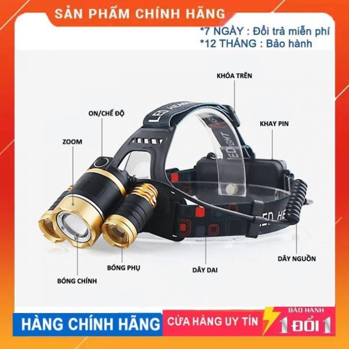 Đèn Đội Đầu 3 Bóng Siêu Sáng ( 2 Pin )