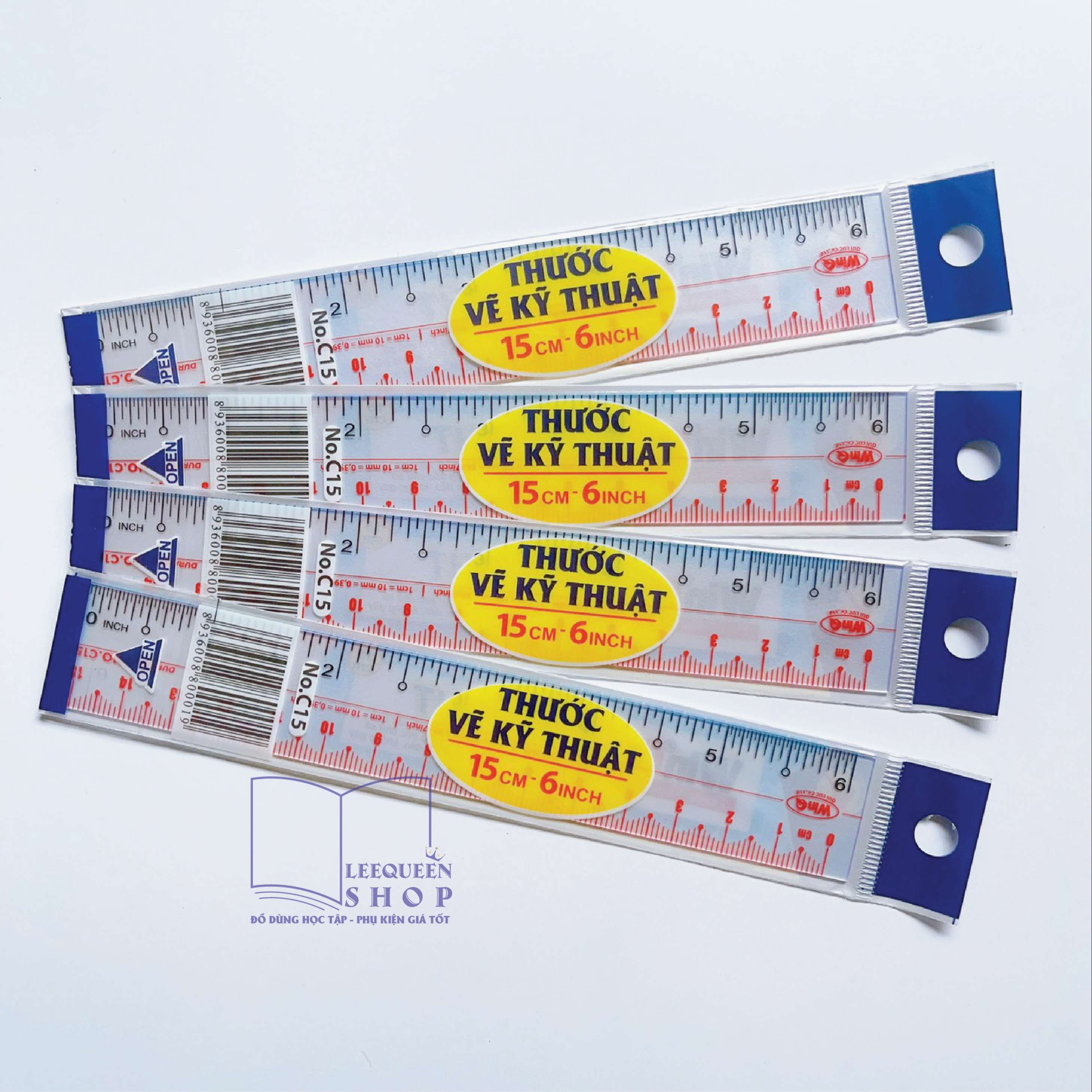 Combo 2 cây Thước Kẻ Dẻo WinQ 15cm