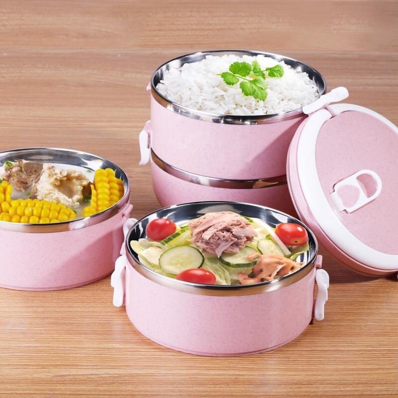 Cặp lồng đựng thức ăn nhiệt lúa mạch 4 tầng
