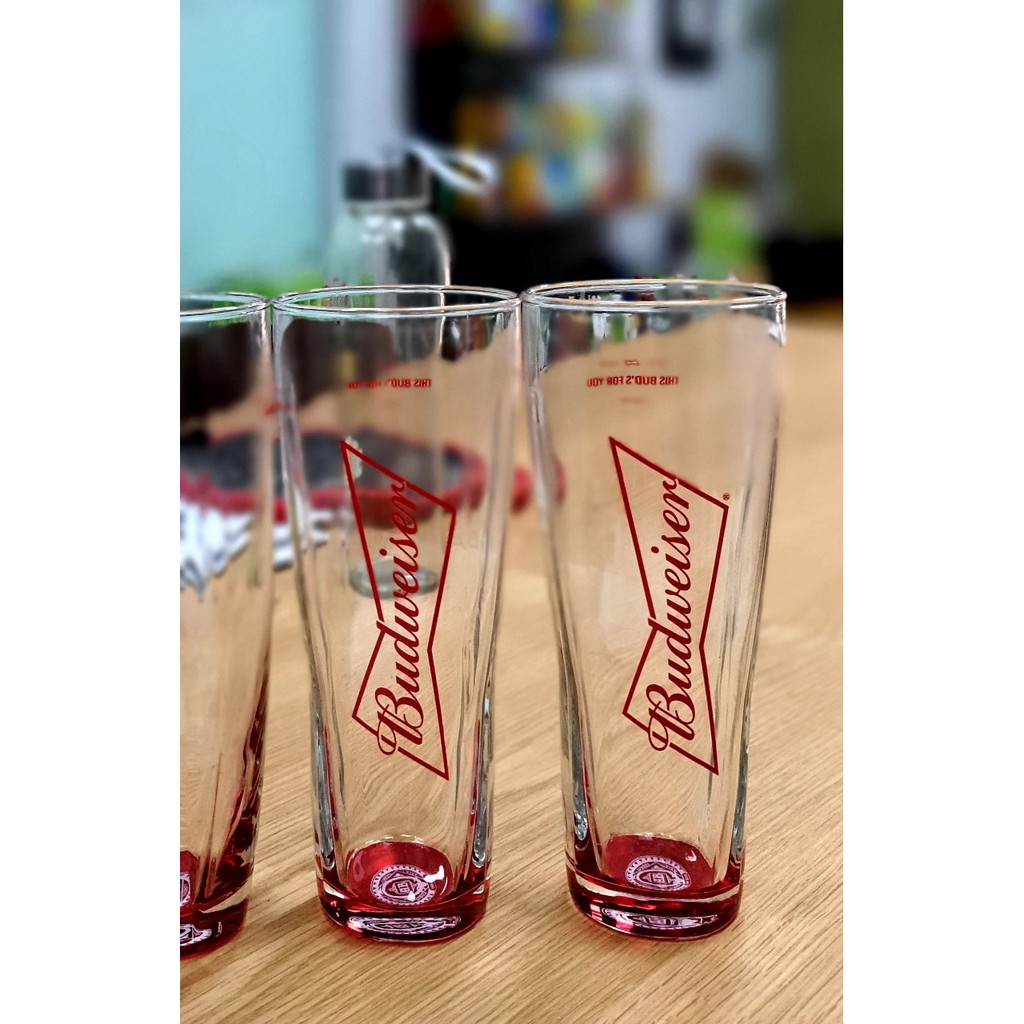 Ly Thủy tinh Budweiser - Ly Bia tươi 400ml không quai - hàng nhập khẩu
