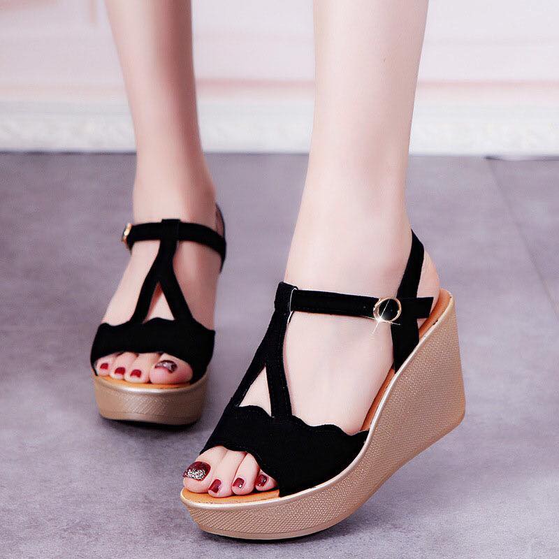 Giày sandal đế xuồng 9cm sóng y dx005