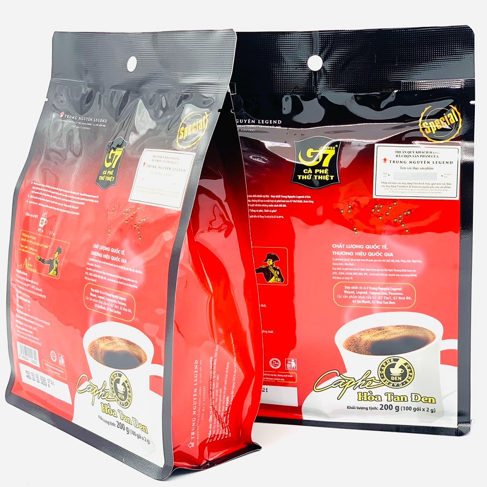 01 Bịch Cà phê hòa tan đen G7 Bịch 100 gói( Không đường Không sữa)