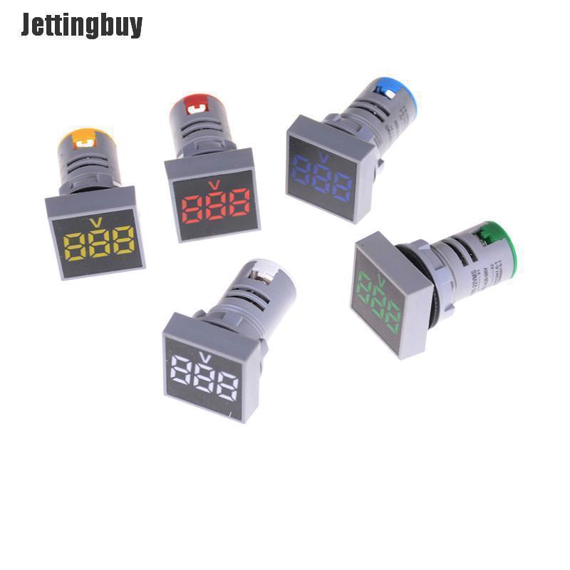 Ac12-500v 22Mm Vôn Kế Đồng Hồ Đo Điện Áp Kỹ Thuật Số Led Bảng Vuông Đèn Báo Màu Đỏ