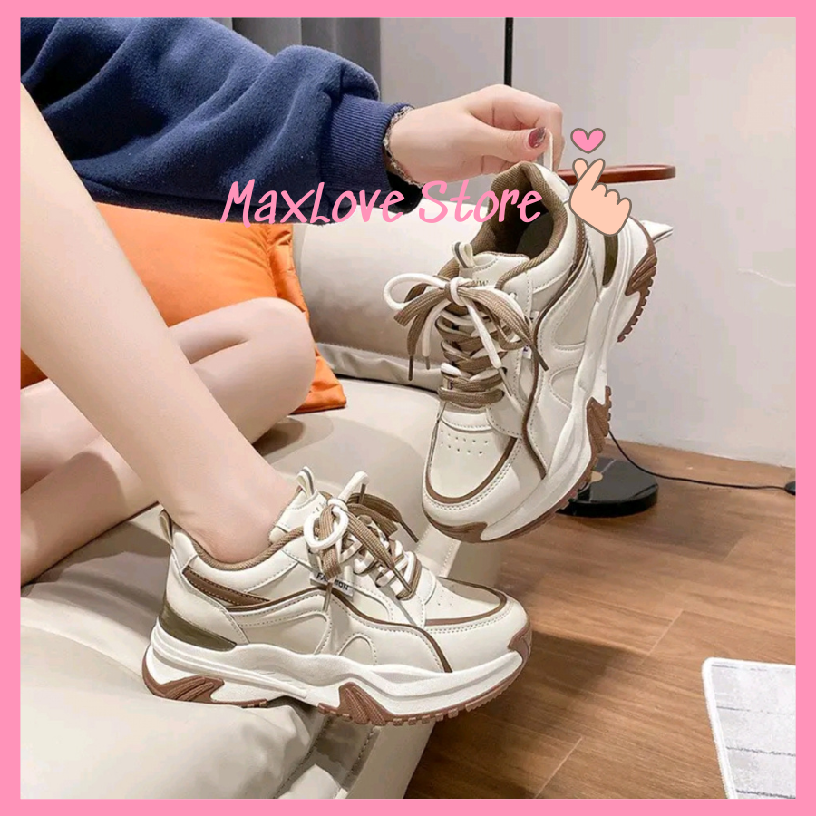 (Fullbox) Giày Sneaker Thể Thao nữ độn đế da cao cấp SanTa
