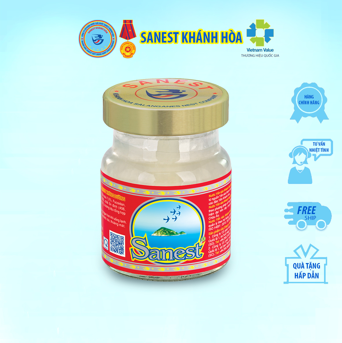 Nước Yến sào Khánh Hòa Sanest - Lọ 70ml