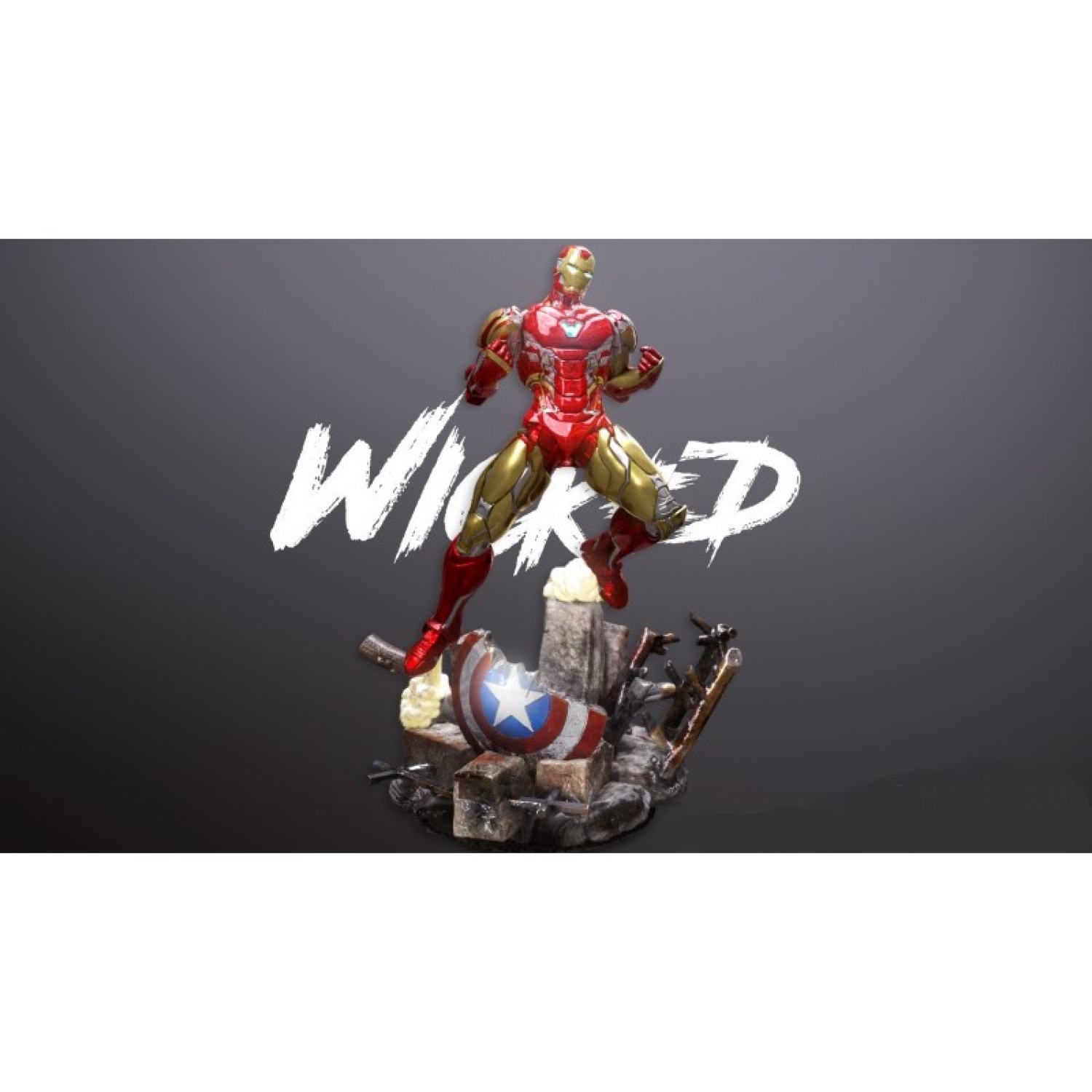 File in 3D Iron Man And The Shield - Marvel
