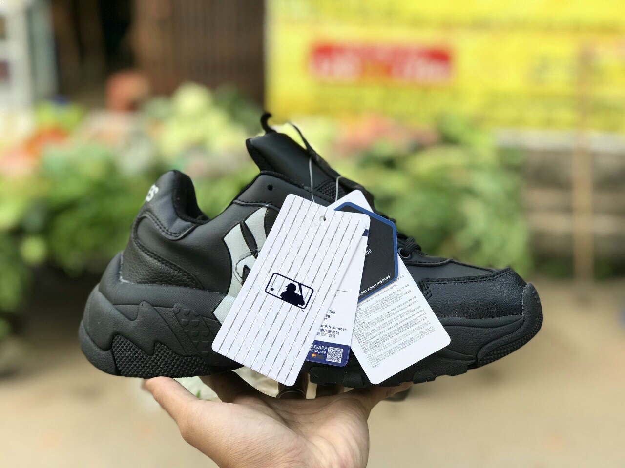[SHIP HỎA TỐC]Giày MLB NY vàng kem Fullbox - Ann Shoes