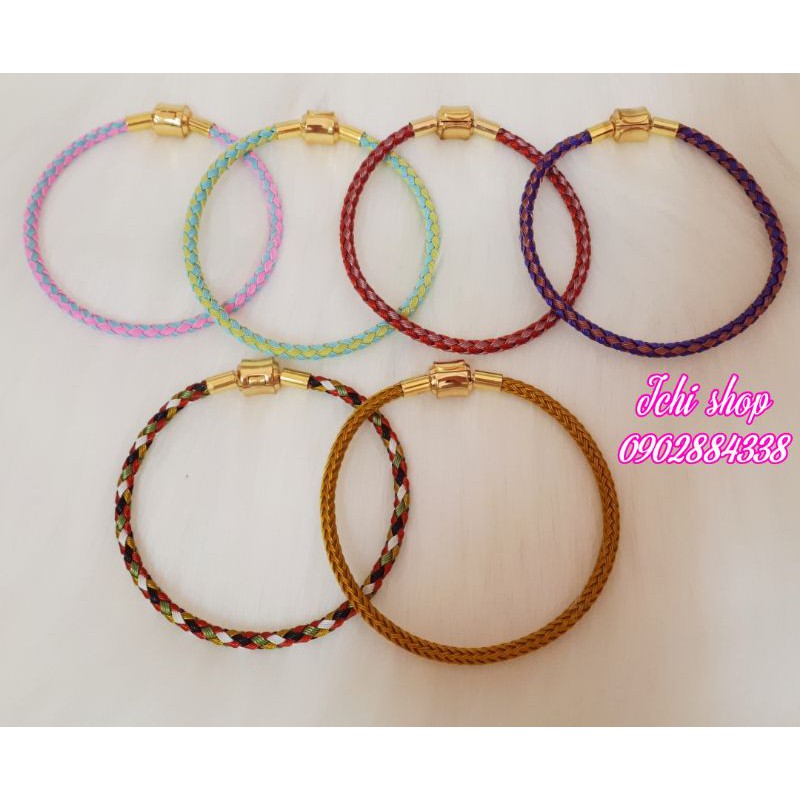 Vòng Tay Dây Cước Nhiều Màu Đeo Charm