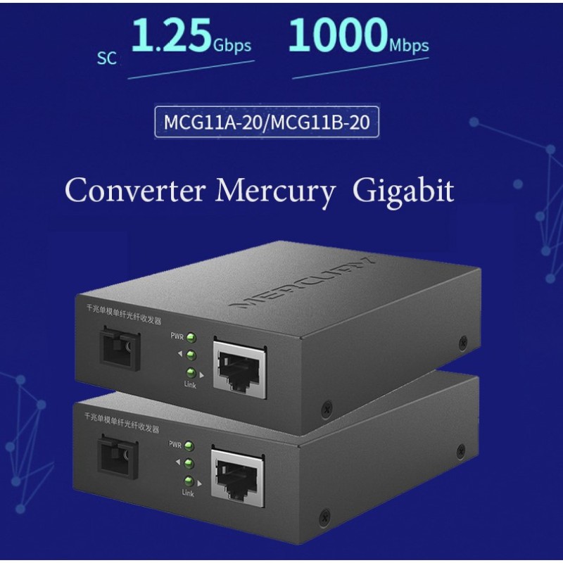 Bảng giá Bộ Convert quang Gigabit Mercury MCG11A-20 + MCG11B-20-20km Phong Vũ