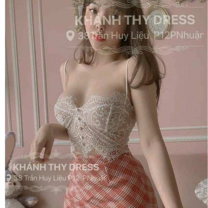 Áo Hai Dây Cúp Ngực Ren Sexy A01 (Không Có Mút Ngực)