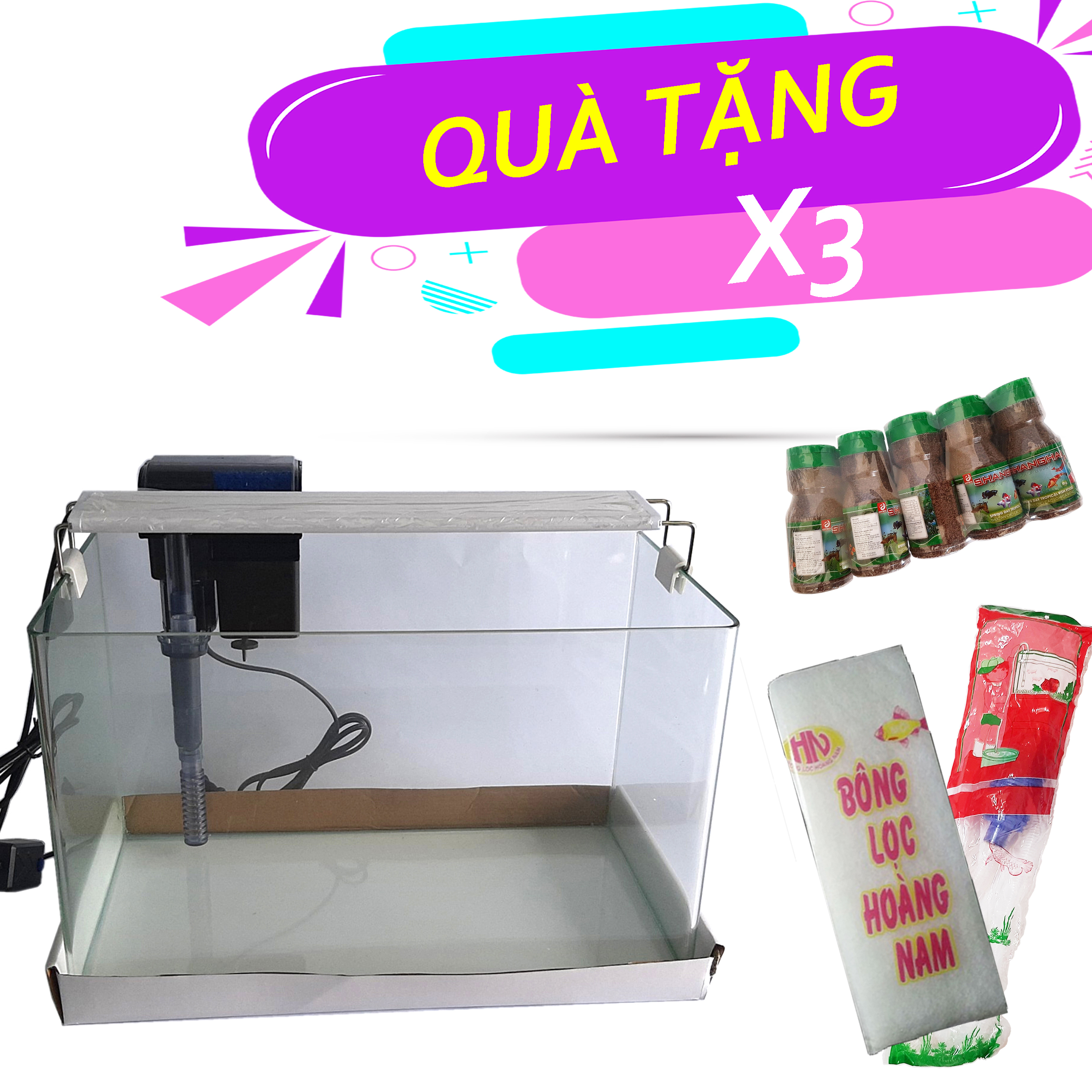 Bể cá đúc 40x23x25 cm, hồ cá mini thủy sinh để bàn