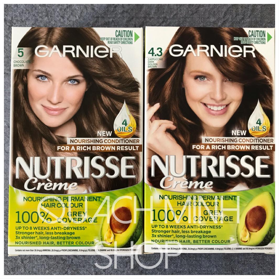 Thuốc nhuộm tóc Garnier Nutrisse che phủ được tóc bạc 100%