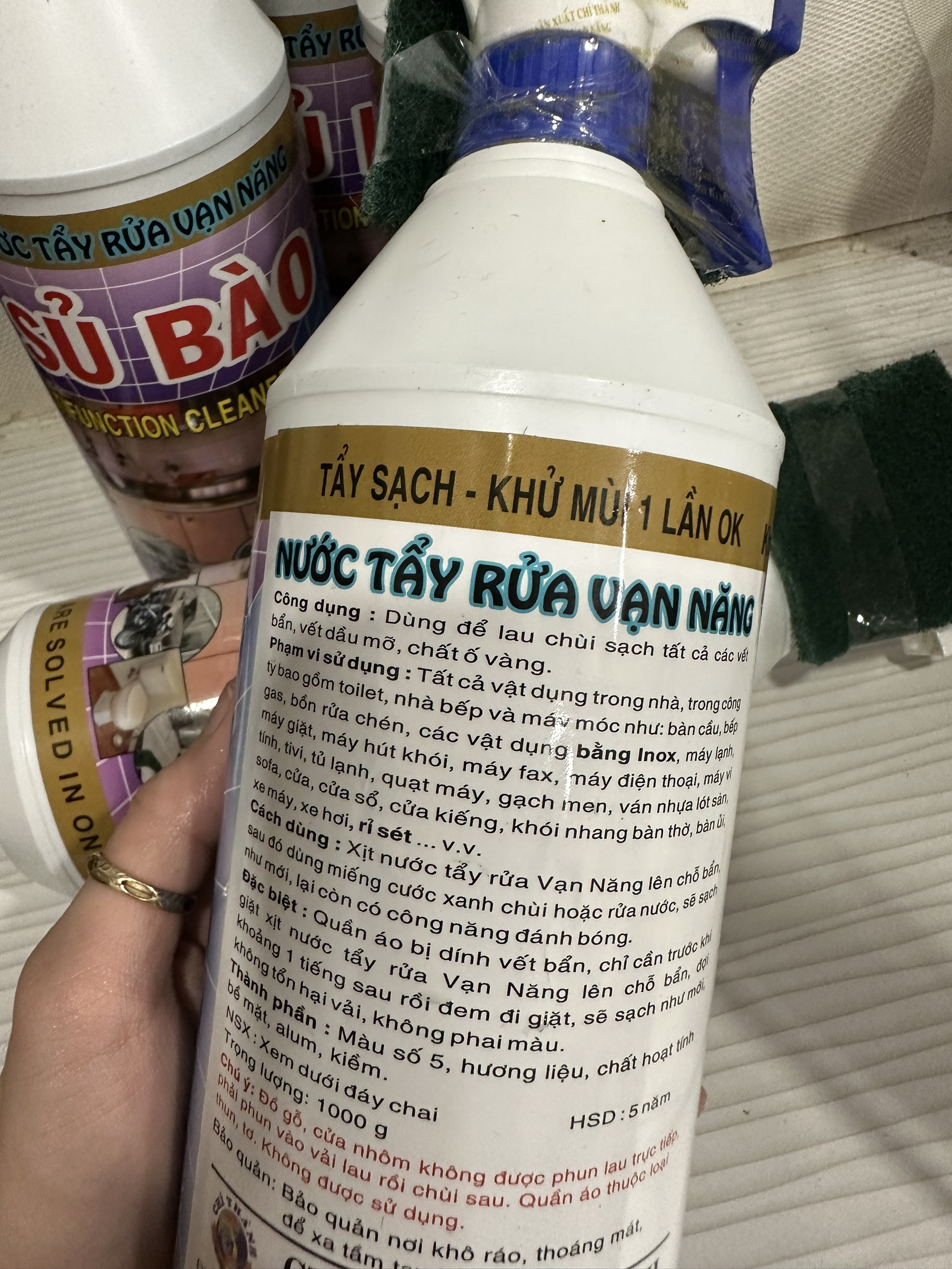 Sủ bào - nước tẩy rửa vạn năng 1000g - tẩy các vết bẩn , ố vàng , dầu mỡ