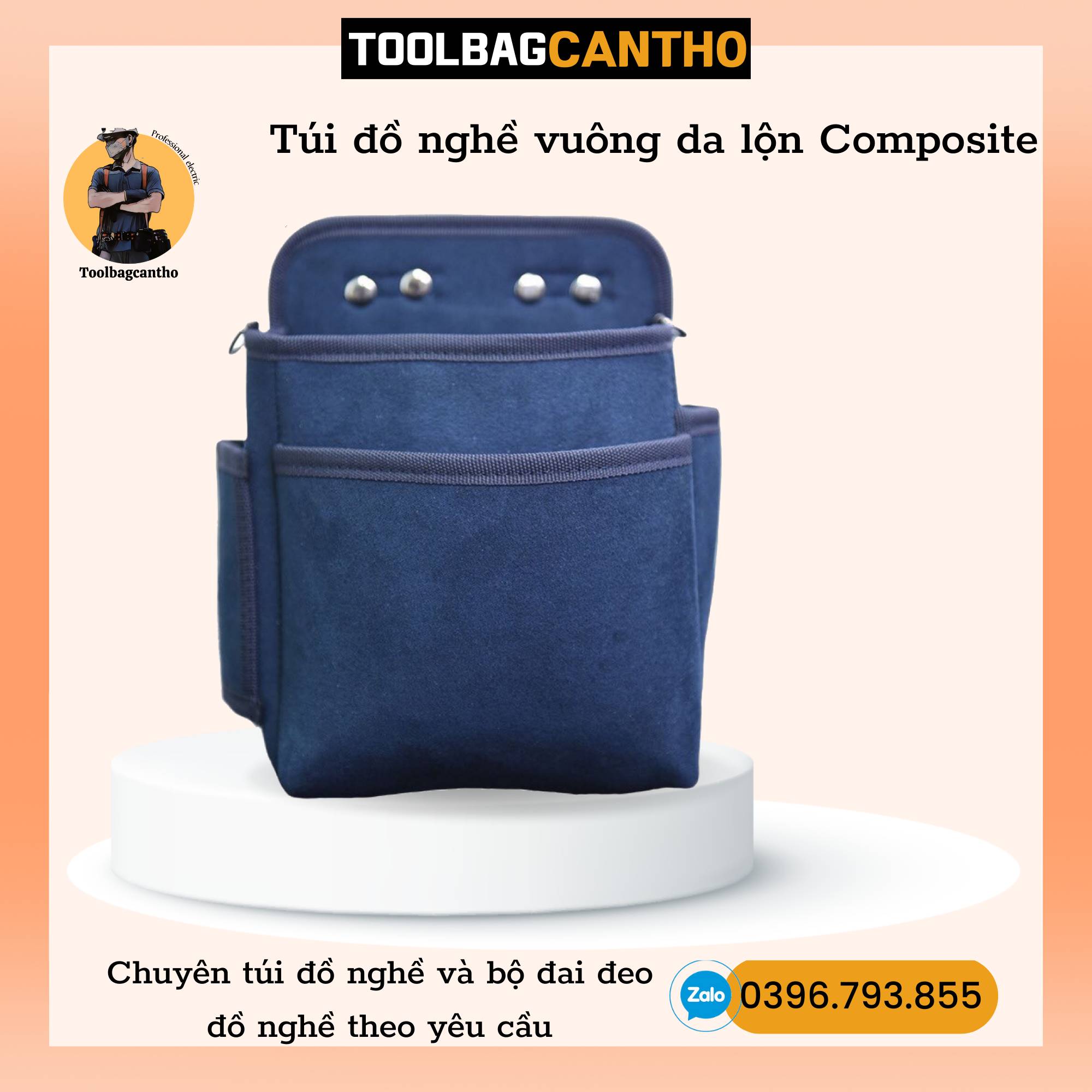 Túi đồ nghề vuông da lộn Composite