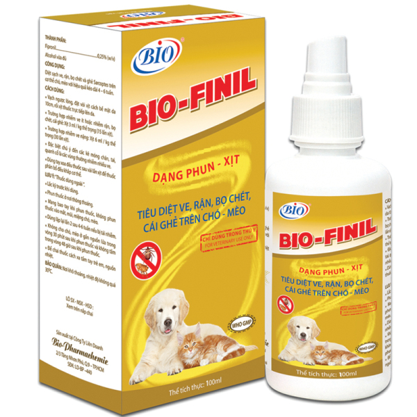 [HCM]Thuốc xịt BIO-FINIL tiêu diệt ve bọ chét rận ghẻ trên da chó mèo siêu hiệu quả-79203