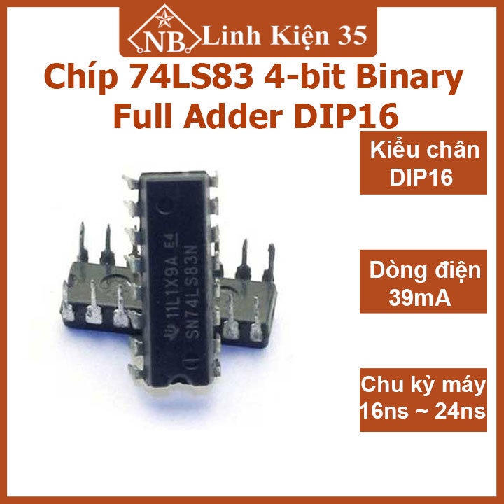 Ic 74ls83 4-bit binary full adder dip16 linh kiện điện tử 16 chân cắm