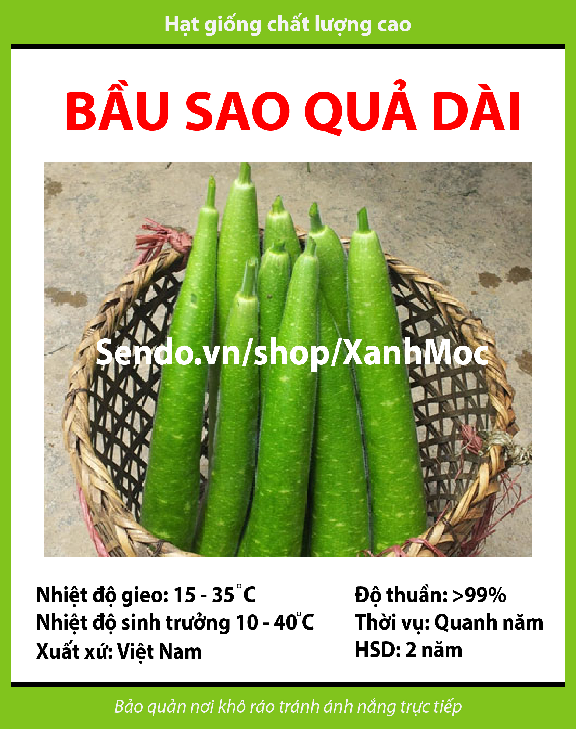 Hạt giống Bầu quả dài 2m